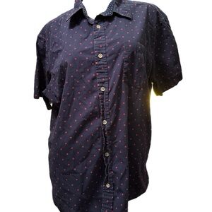 Lee Men's Dark Blue Shirt with Red Accents